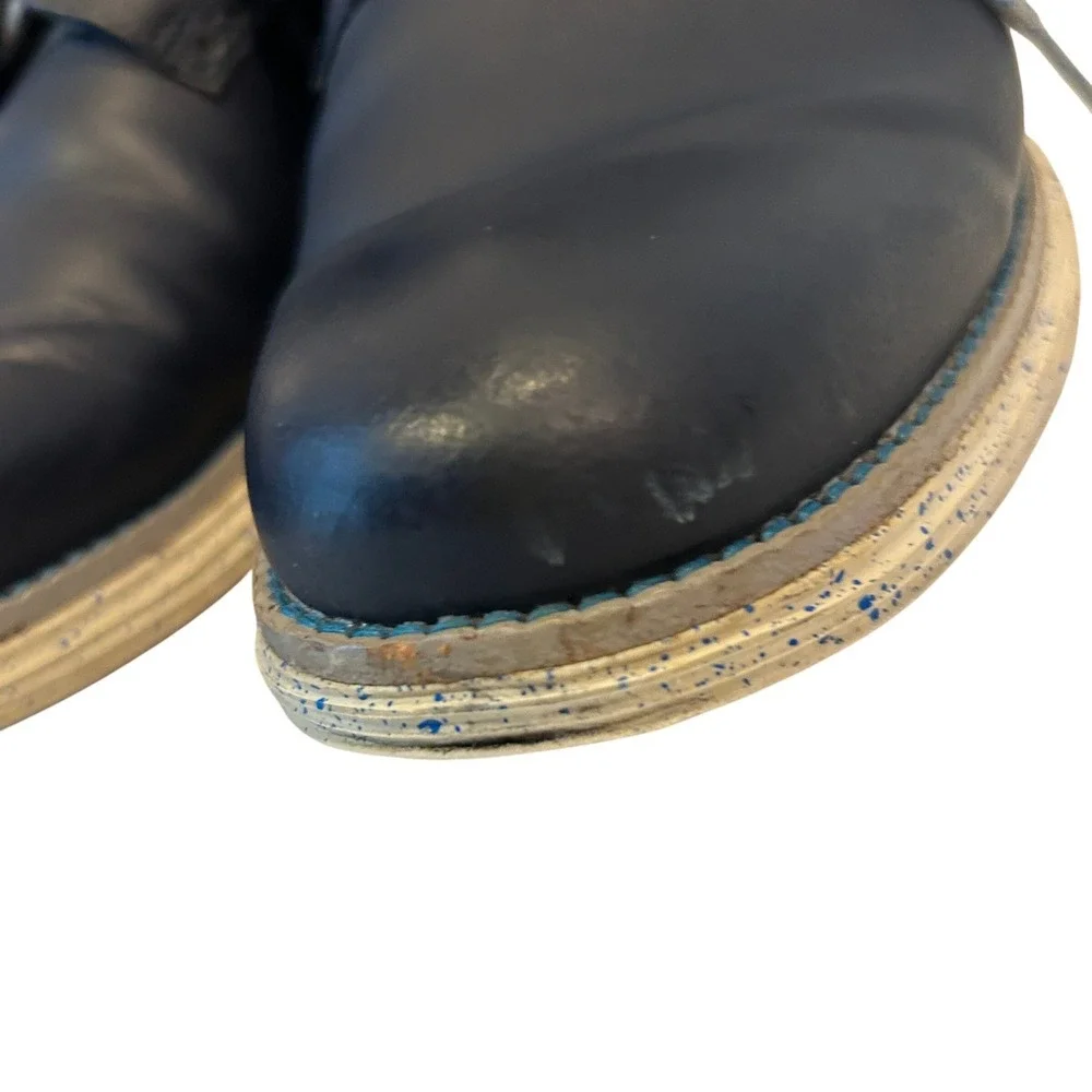 Cole Haan Lunargrand Oxford 8.5 Mens Navy Blue Leather Wingtip Speckled C12091